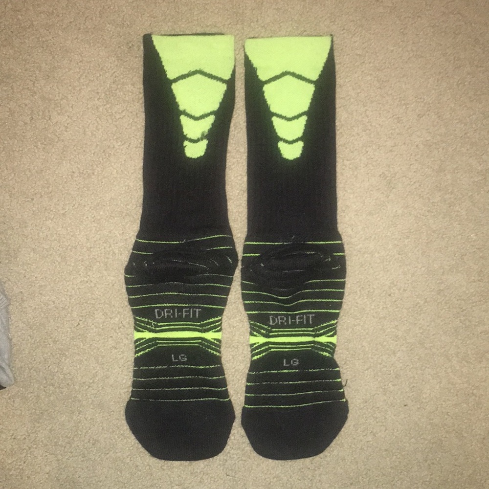 Unisex Nike “Speed Kills” Volt Dri-Fit Socks RARE